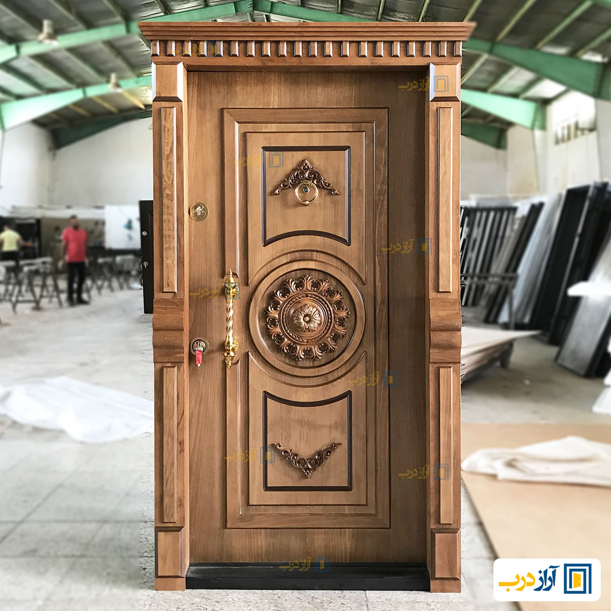 درب ضدسرقت روکش راش برجسته مدل دراج