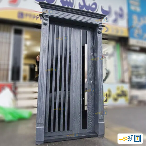 درب ضدسرقت مدرن روکش بلوط نقره ای مدل نیروانا