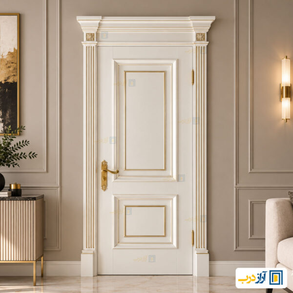 درب اتاقی مدرن شیشه ای رنگ پلی اورتان کد AL 301