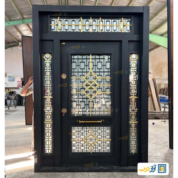 درب ضد سرقت لابی فلزی شیشه مدل آرتین